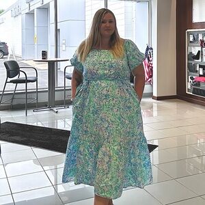 Lilly Pulitzer Tamie off shoulder dress 🩵